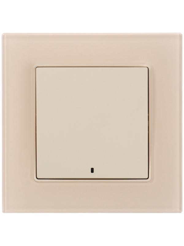 Выключатель TOT Matte Glass, 10 А, 1 кл., с подсветкой, скрытый, стекло, бежевый