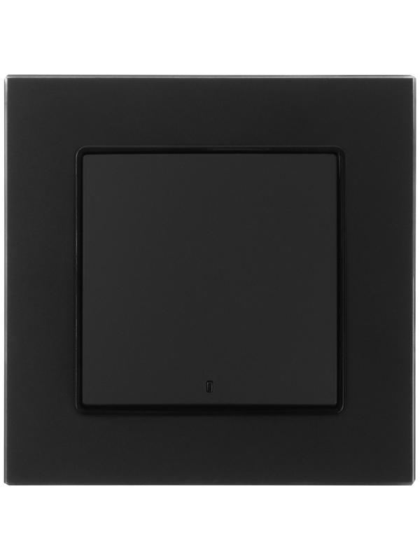 Выключатель TOT Matte Glass, 10 А, 1 кл., с подсветкой, скрытый, стекло, черный