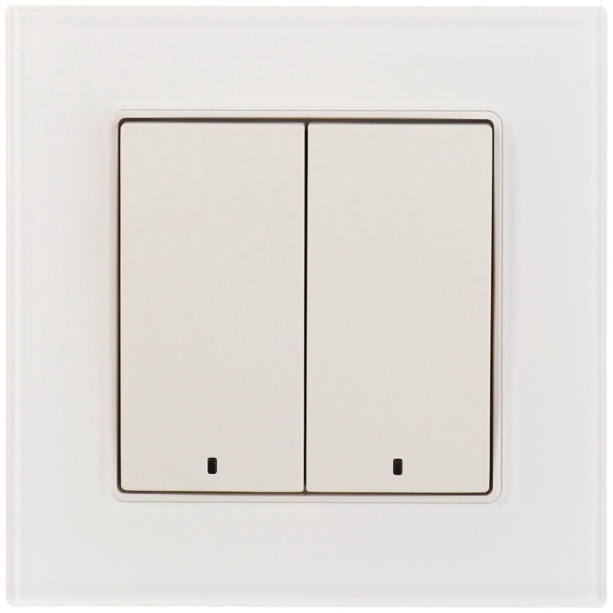Выключатель TOT Matte Glass, 10 А, 2 кл., с подсветкой, скрытый, стекло, белый