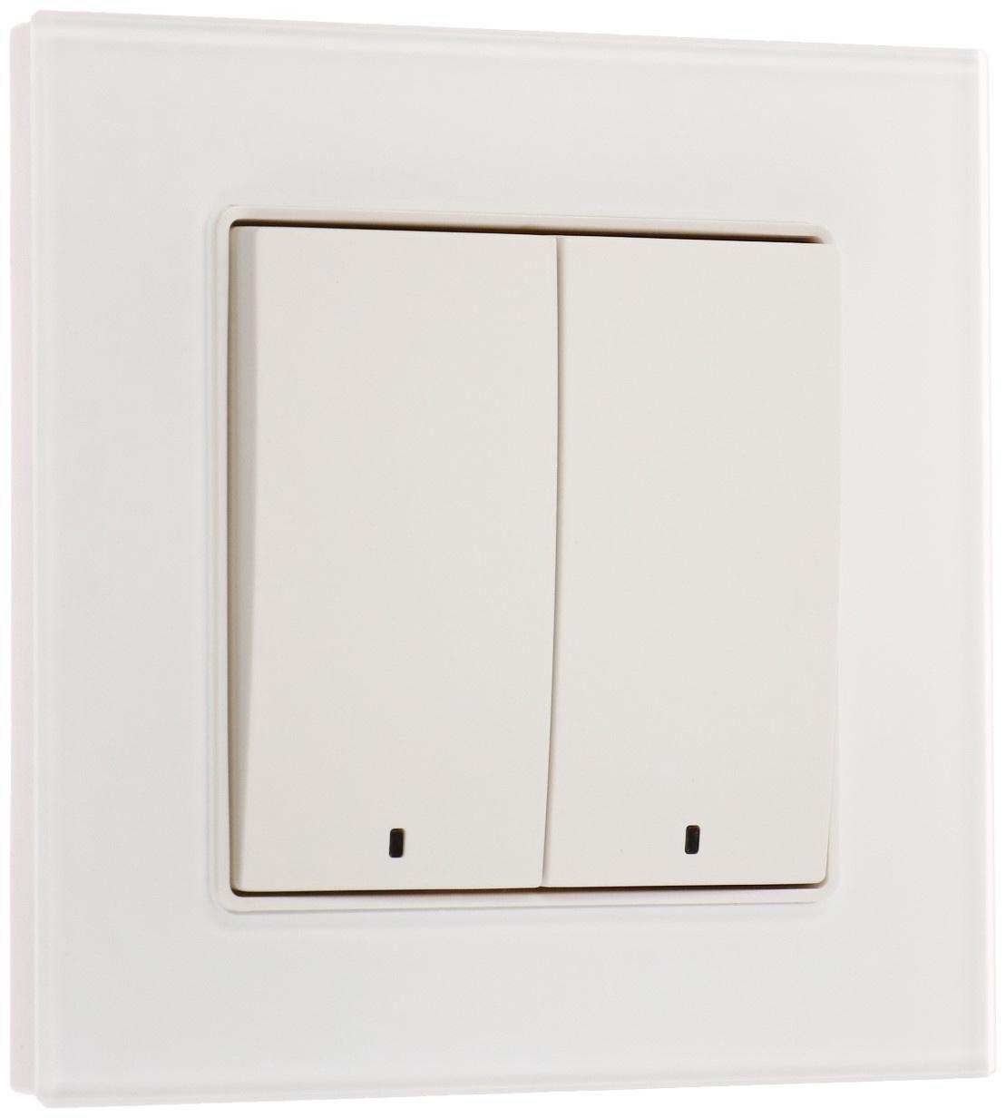 Выключатель TOT Matte Glass, 10 А, 2 кл., с подсветкой, скрытый, стекло, белый