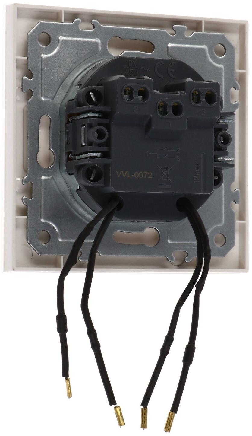 Выключатель TOT Matte Glass, 10 А, 2 кл., с подсветкой, скрытый, стекло, белый