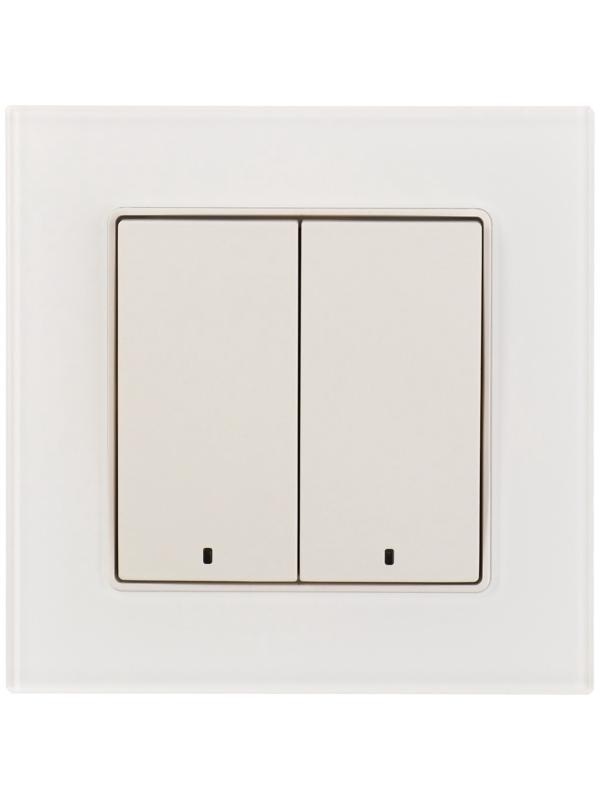 Выключатель TOT Matte Glass, 10 А, 2 кл., с подсветкой, скрытый, стекло, белый
