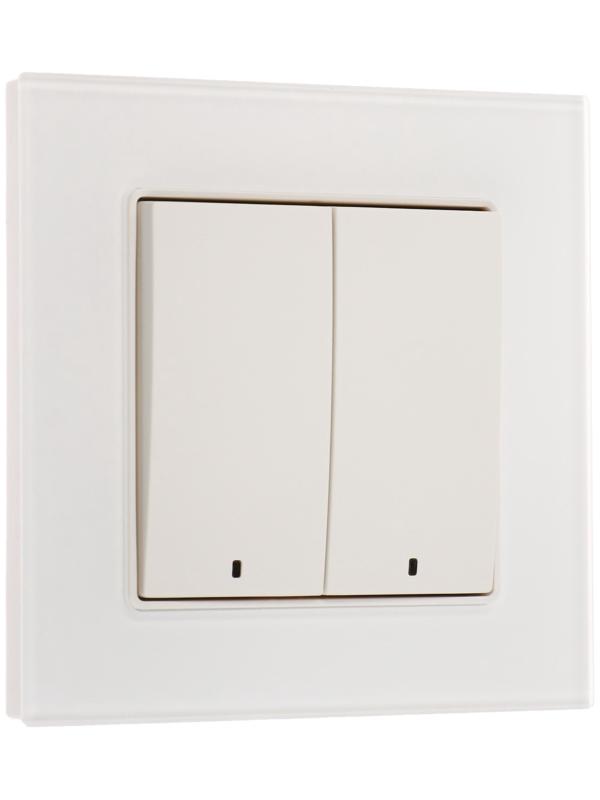 Выключатель TOT Matte Glass, 10 А, 2 кл., с подсветкой, скрытый, стекло, белый