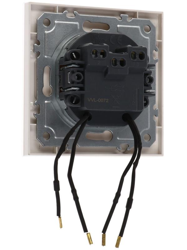 Выключатель TOT Matte Glass, 10 А, 2 кл., с подсветкой, скрытый, стекло, белый