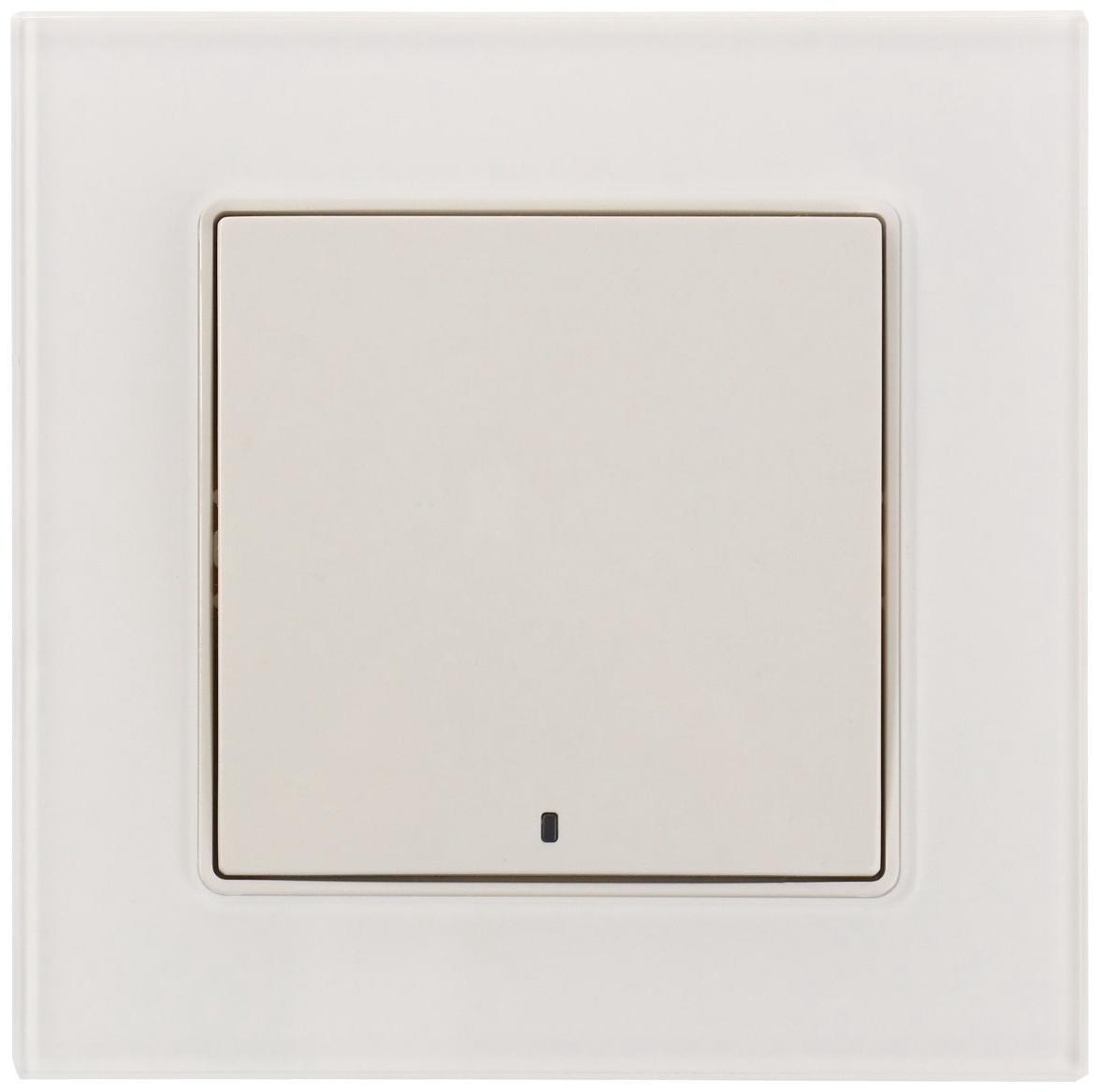 Выключатель TOT Glossy Glass, 10 А, 1 клавиша, с подсветкой, скрытый, стекло, белый