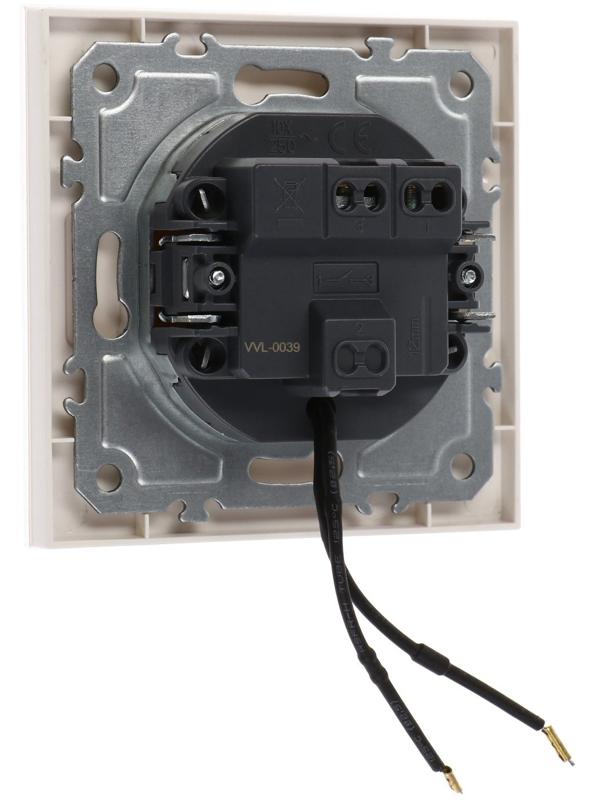 Выключатель TOT Glossy Glass, 10 А, 1 клавиша, с подсветкой, скрытый, стекло, белый