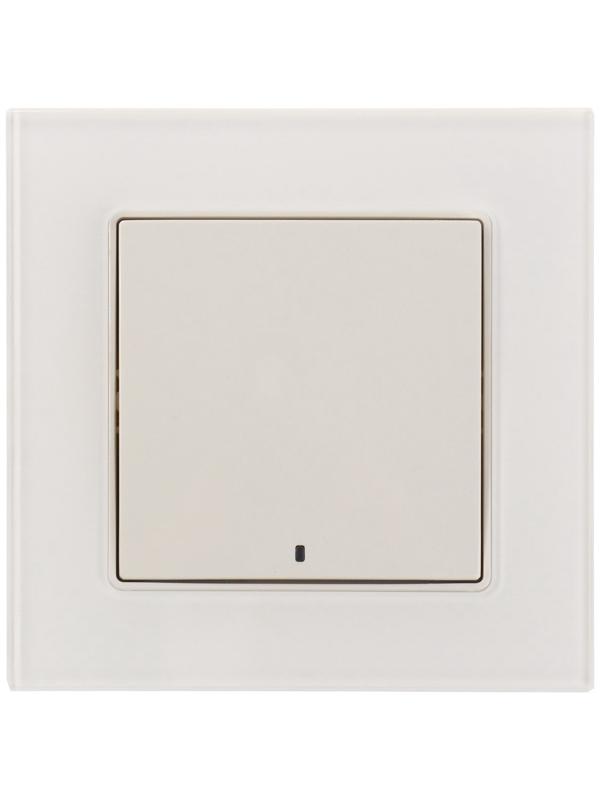Выключатель TOT Glossy Glass, 10 А, 1 клавиша, с подсветкой, скрытый, стекло, белый