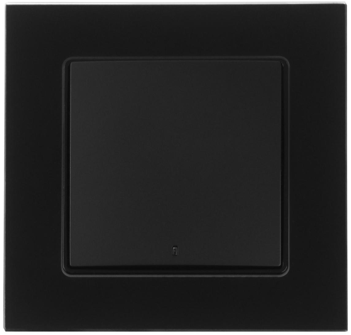 Выключатель TOT Glossy Glass, 10 А, 1 клавиша, с подсветкой, скрытый, стекло, черный