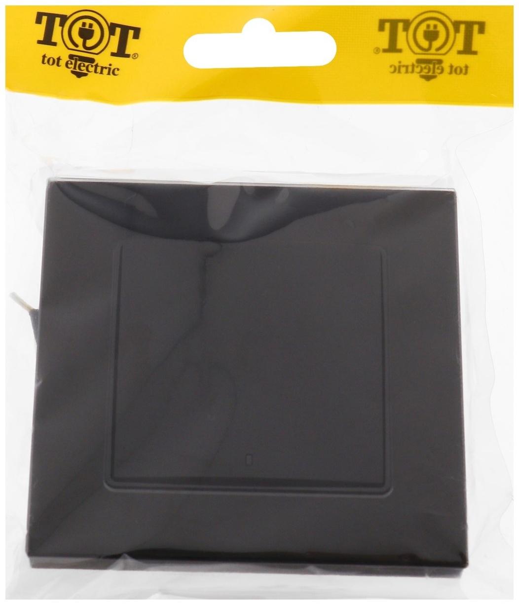 Выключатель TOT Glossy Glass, 10 А, 1 клавиша, с подсветкой, скрытый, стекло, черный