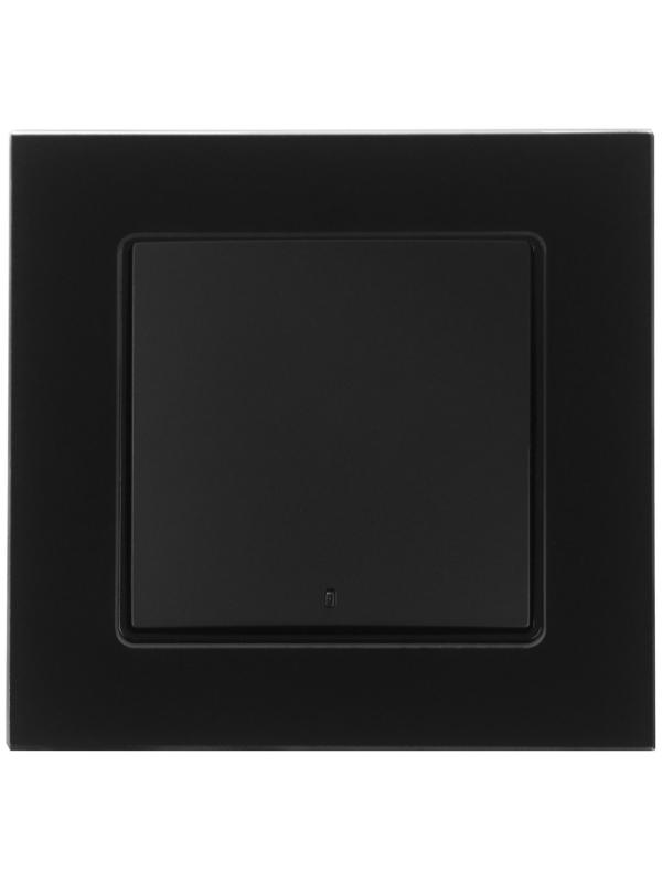 Выключатель TOT Glossy Glass, 10 А, 1 клавиша, с подсветкой, скрытый, стекло, черный