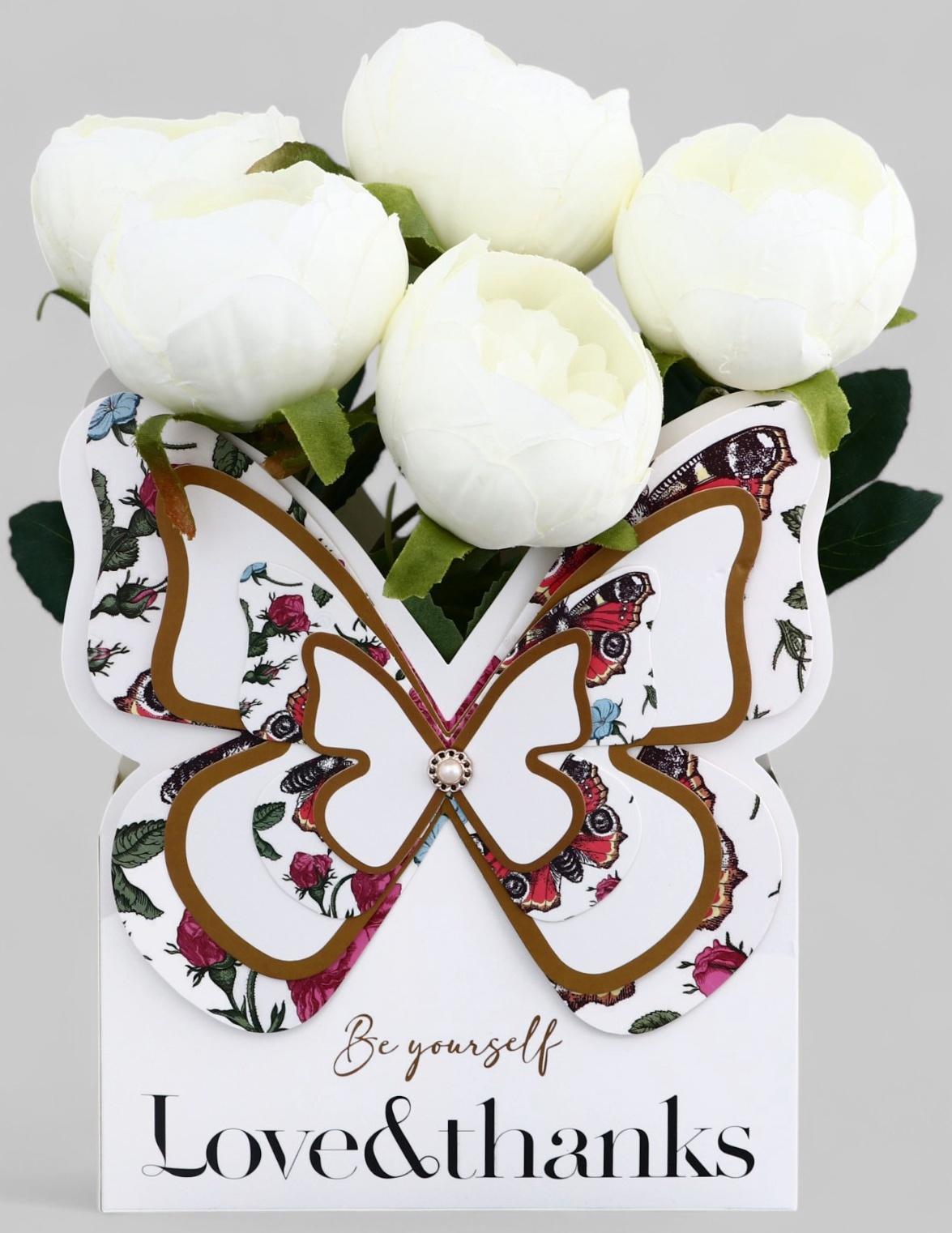 Переноска для цветов тиснение белая, влагостойкая, 21,5х19см 350гр