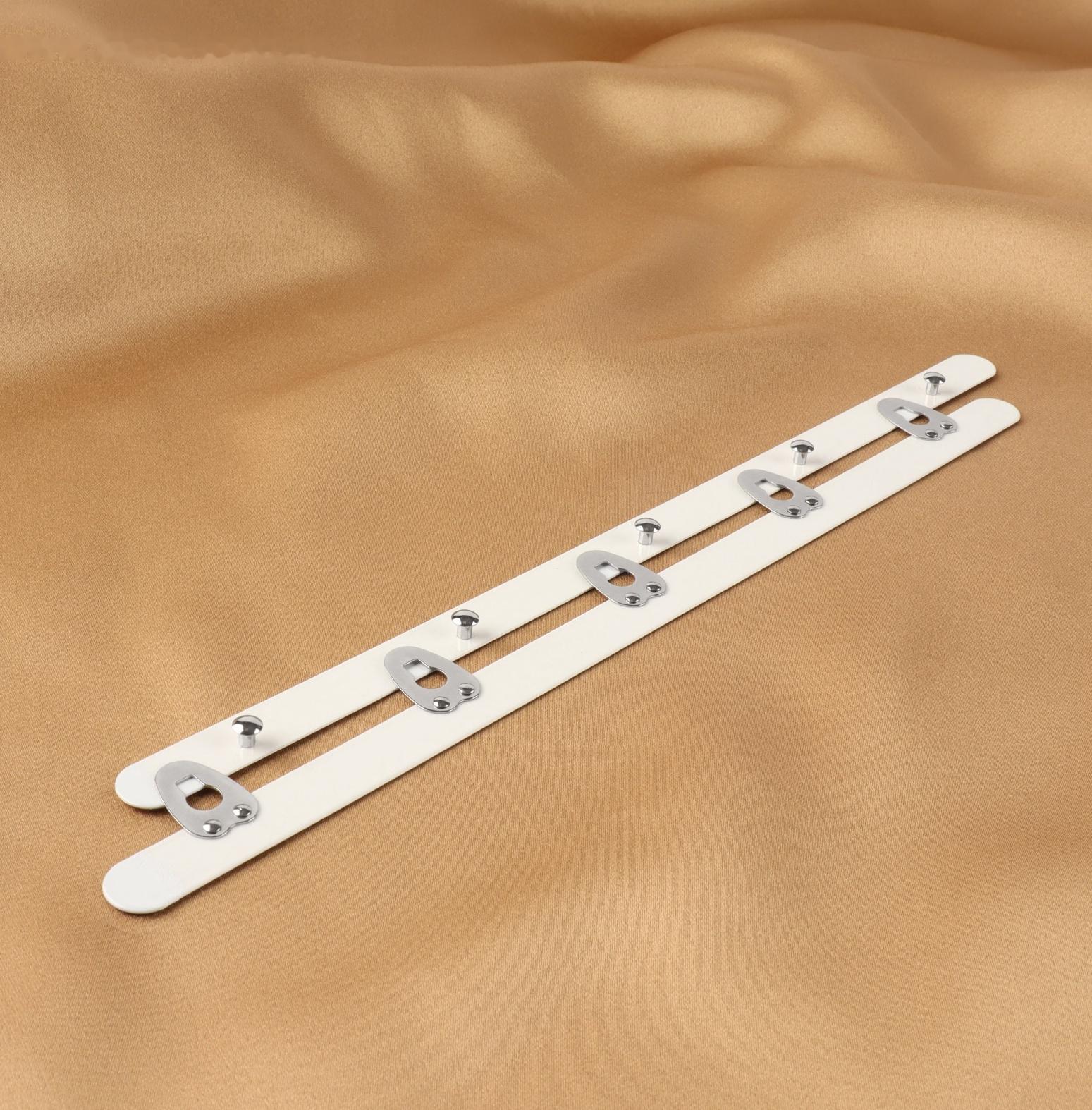 Бюск-застёжка для корсета, 25 см, цвет белый/серебряный