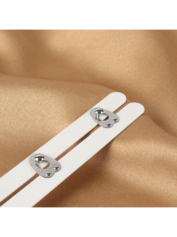 Бюск-застёжка для корсета, 25 см, цвет белый/серебряный