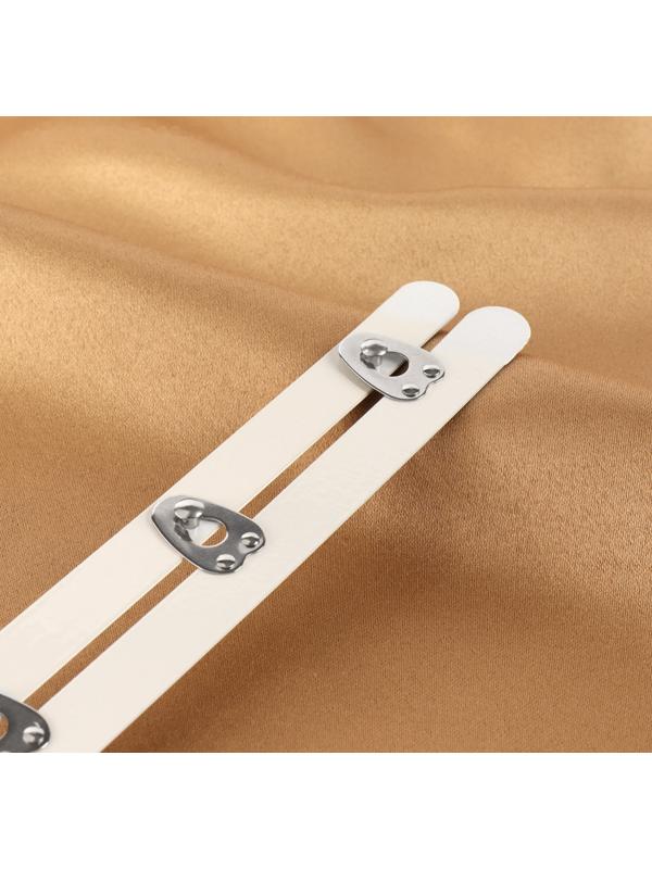 Бюск-застёжка для корсета, 30 см, цвет белый/серебряный