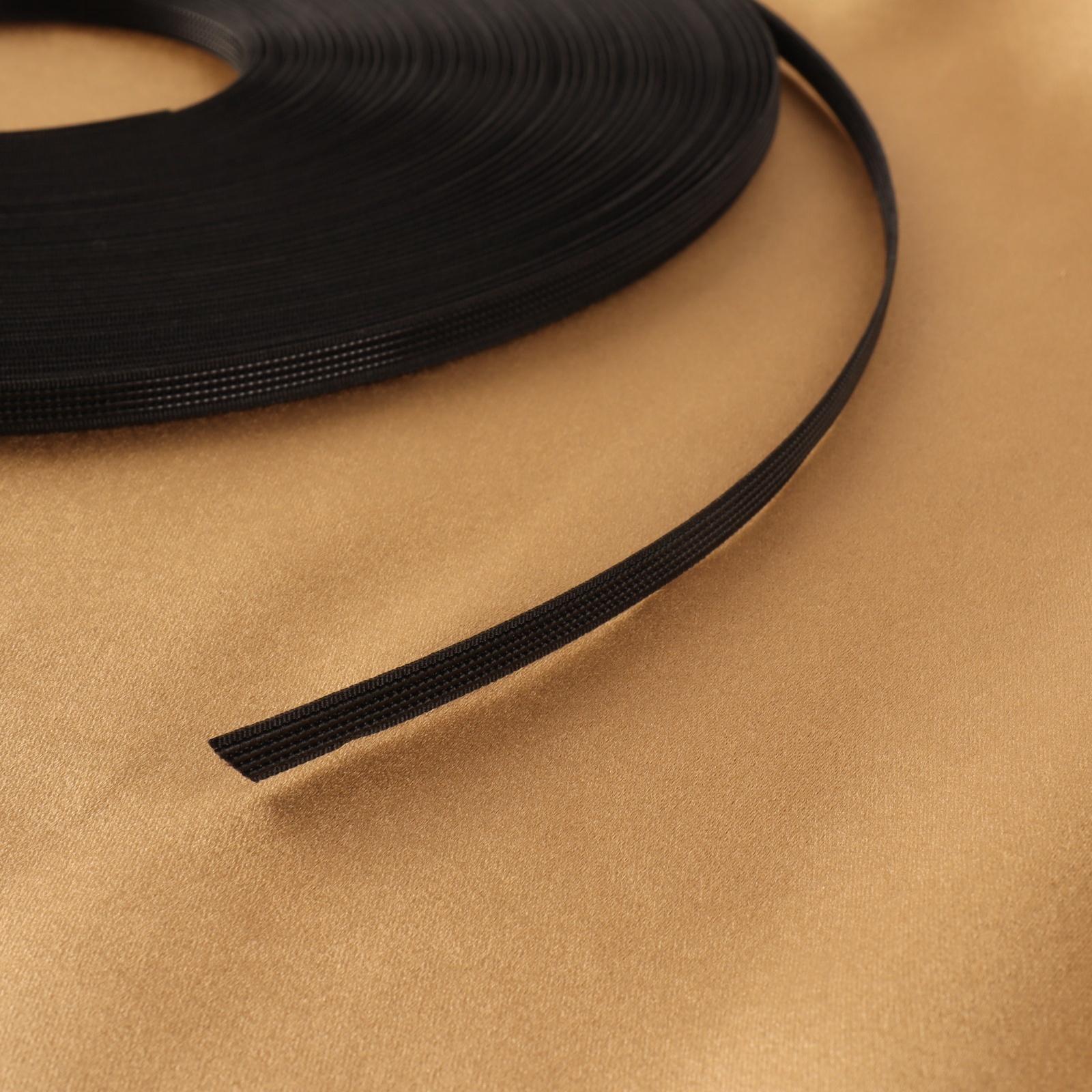 Корсетный регилин, 6 мм, 46 м, цвет чёрный