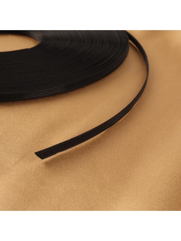 Корсетный регилин, 6 мм, 46 м, цвет чёрный