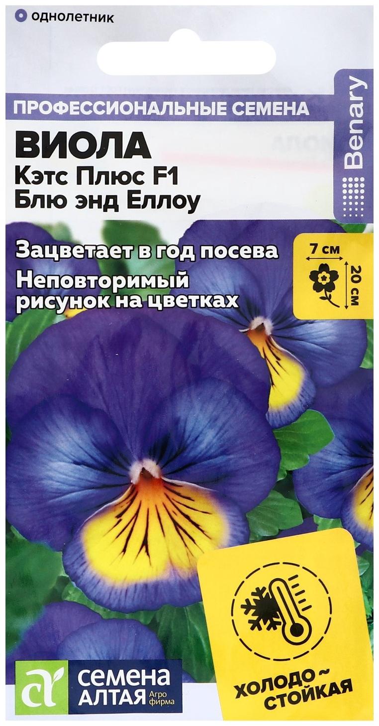 Семена цветов Виола Кэтс Плюс F1 Блю энд Еллоу, ц/п, 4 шт.