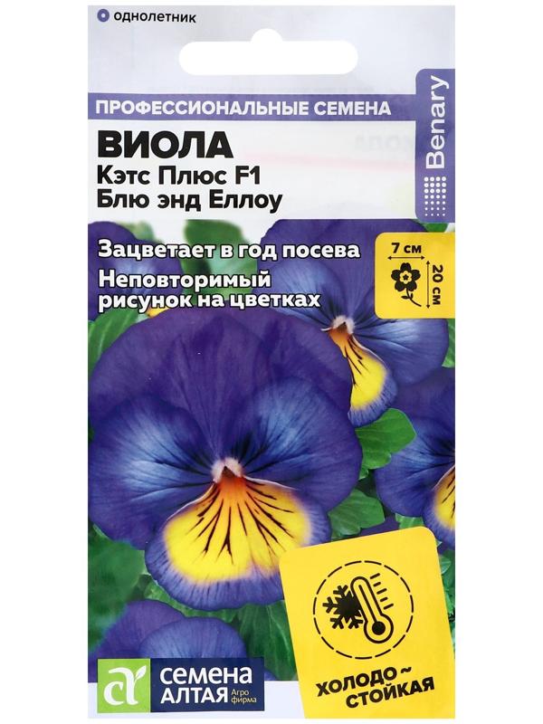 Семена цветов Виола Кэтс Плюс F1 Блю энд Еллоу, ц/п, 4 шт.