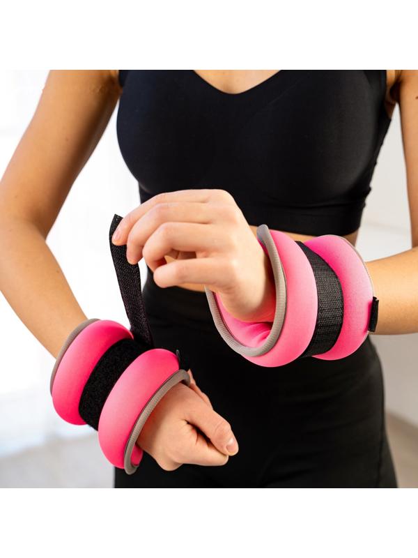 Утяжелители неопреновые ONLYTOP, 2 шт. х 0,25 кг, цвет розовый