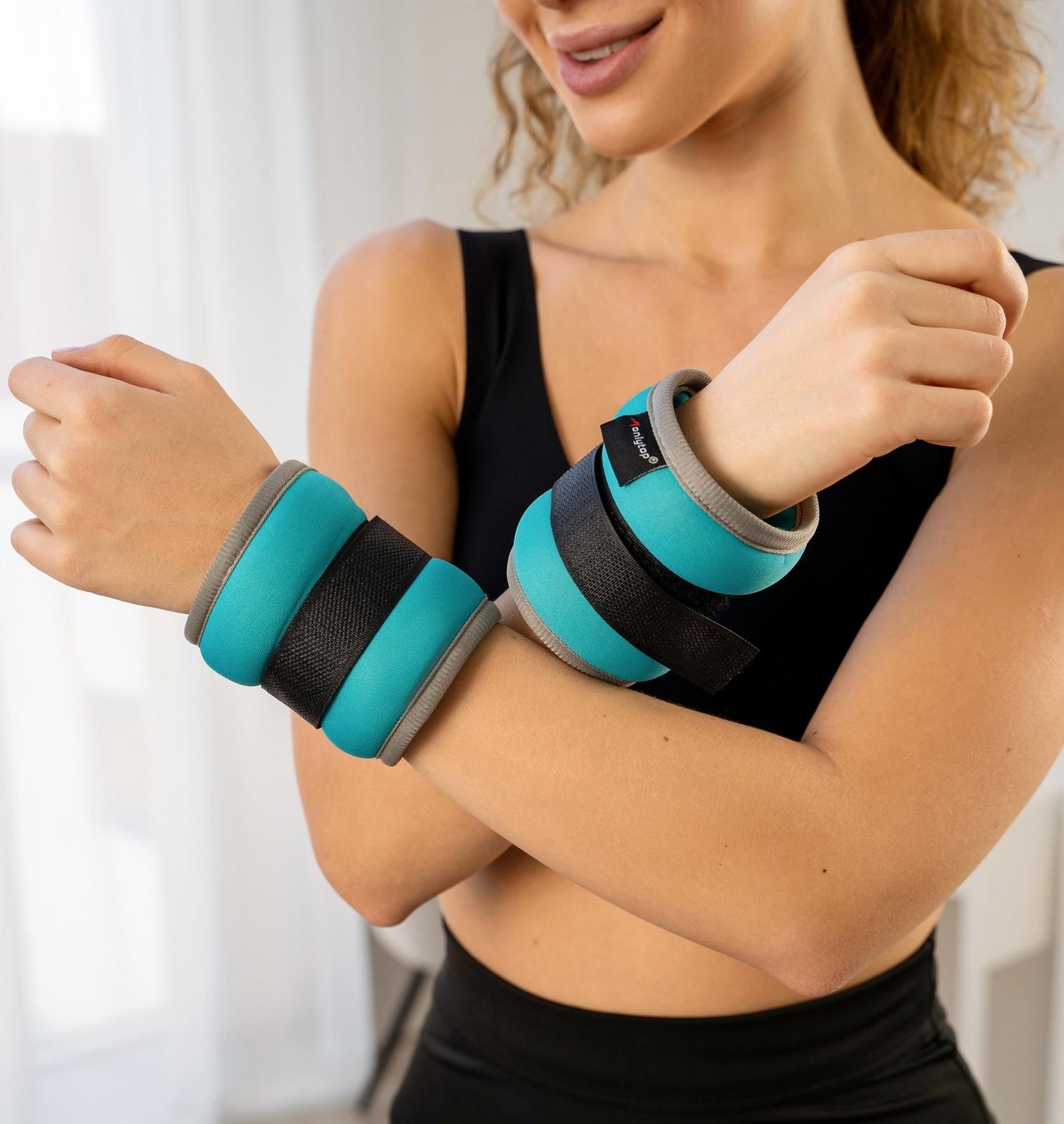 Утяжелители неопреновые ONLYTOP, 2 шт. х 0,25 кг, цвет мятный