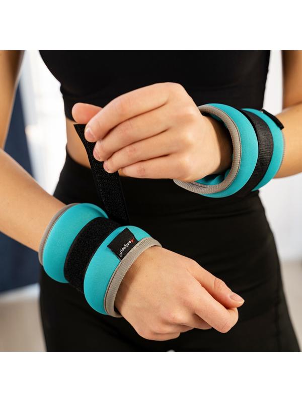Утяжелители неопреновые ONLYTOP, 2 шт. х 0,25 кг, цвет мятный