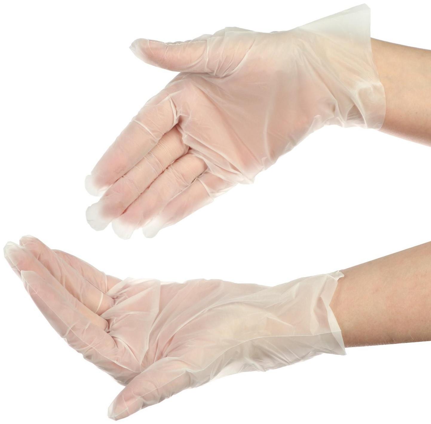 Перчатки одноразовые VINYLTEP, прозрачные, размер S, 100 шт