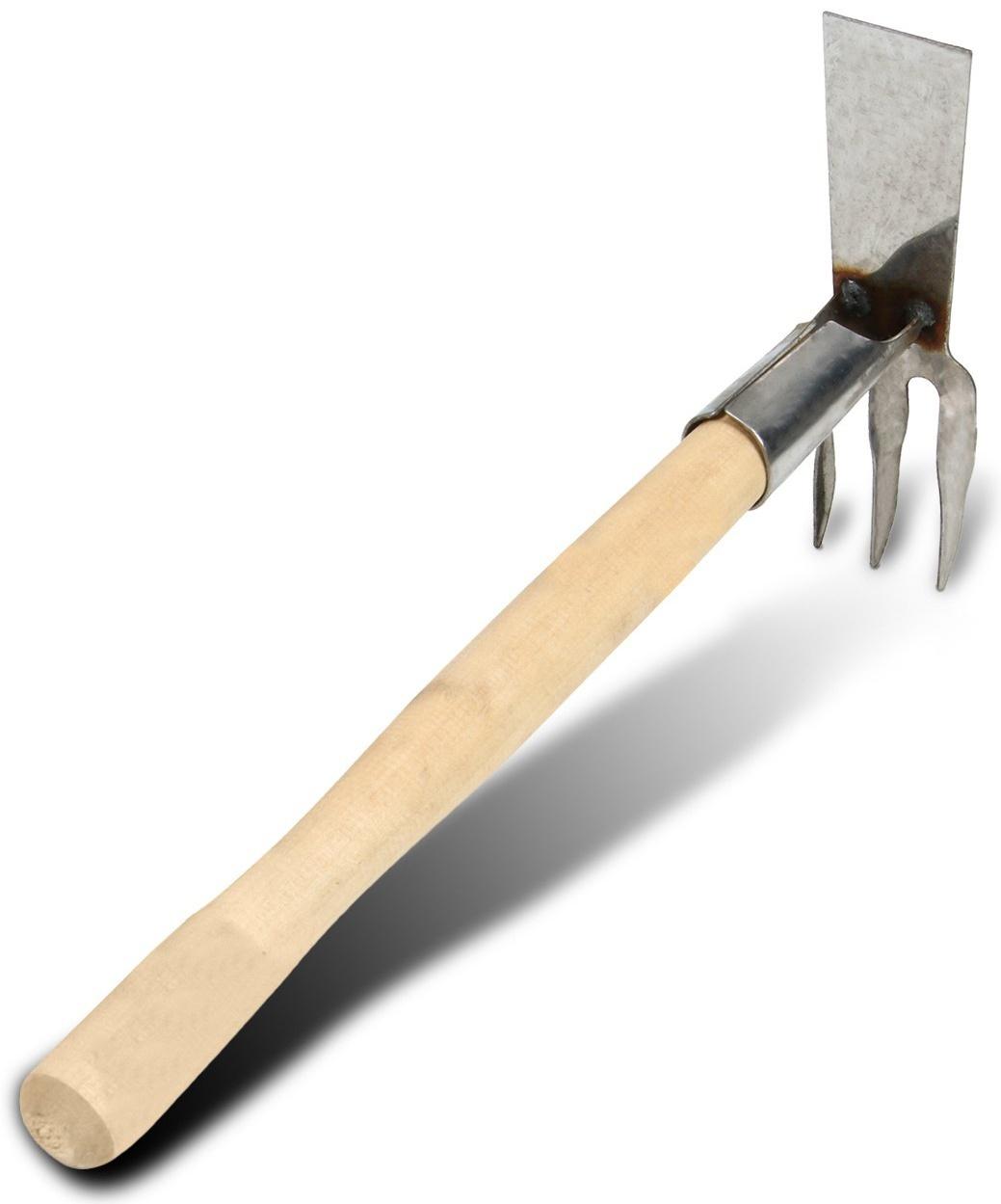 Мотыжка комбинированная, длина 39 см, 3 зубца, нержавеющая сталь