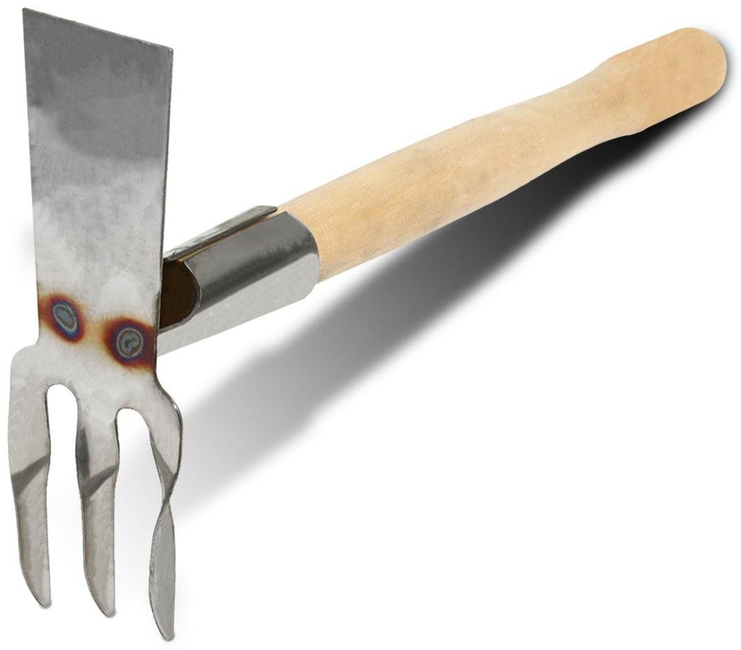 Мотыжка комбинированная, длина 39 см, 3 зубца, нержавеющая сталь