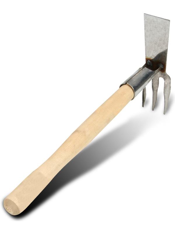 Мотыжка комбинированная, длина 39 см, 3 зубца, нержавеющая сталь