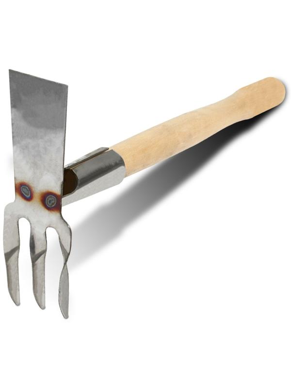 Мотыжка комбинированная, длина 39 см, 3 зубца, нержавеющая сталь