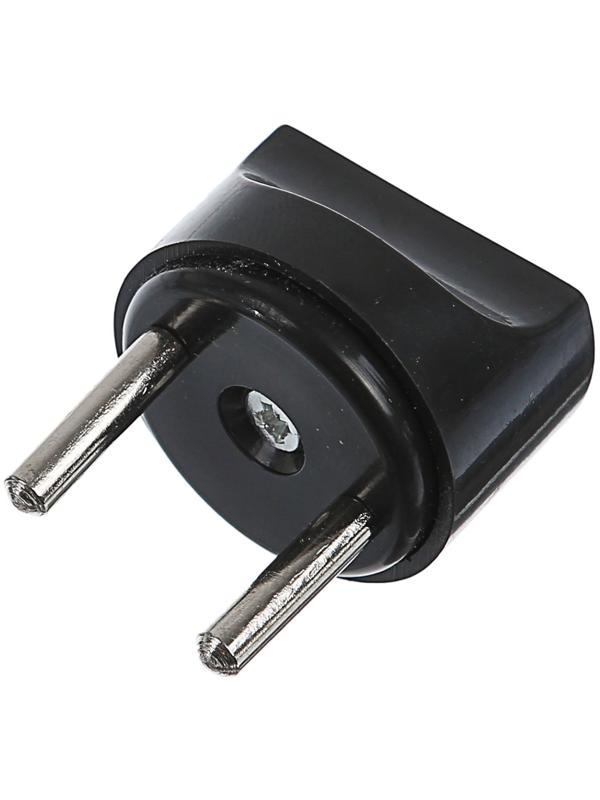 Переходник 6 А, евро, круглый, черный, 220 В