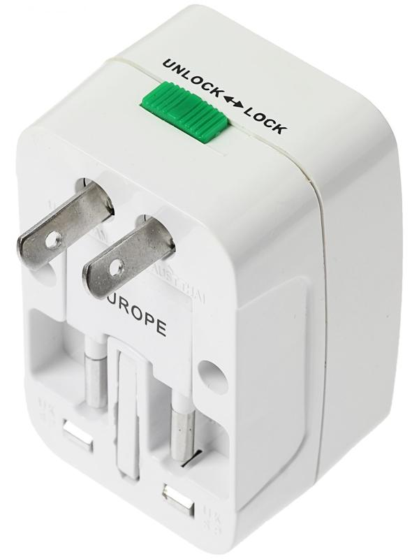 Адаптер универсальный, 3 A, 5 в 1, 220 В, белый