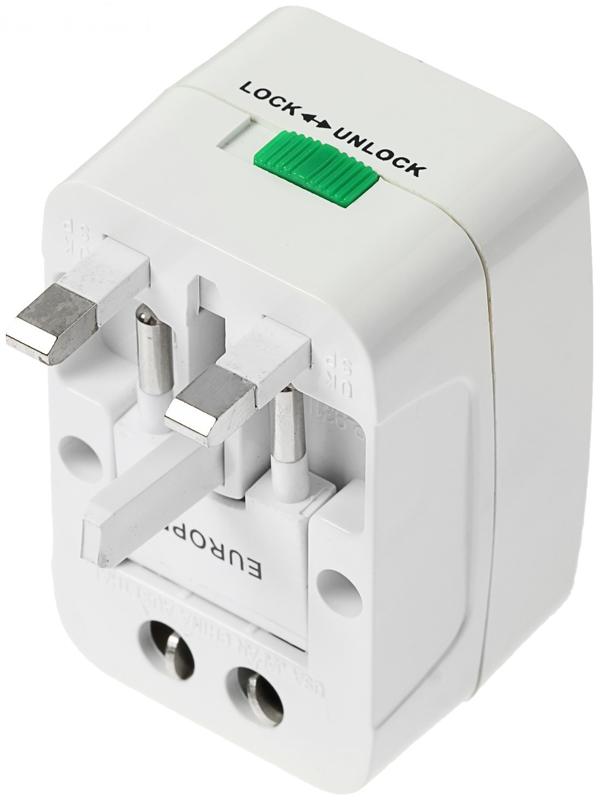 Адаптер универсальный, 3 A, 5 в 1, 220 В, белый