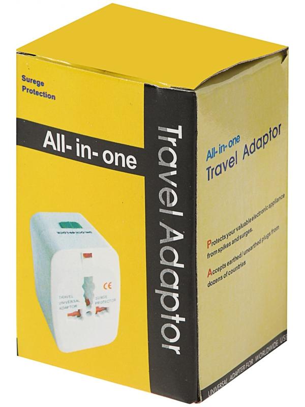 Адаптер универсальный, 3 A, 5 в 1, 220 В, белый