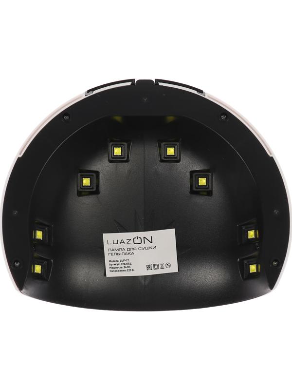 Лампа для гель-лака Luazon LUF-17, LED, 24 Вт, 8 диодов, таймер 60/90/120 сек,USB, белая