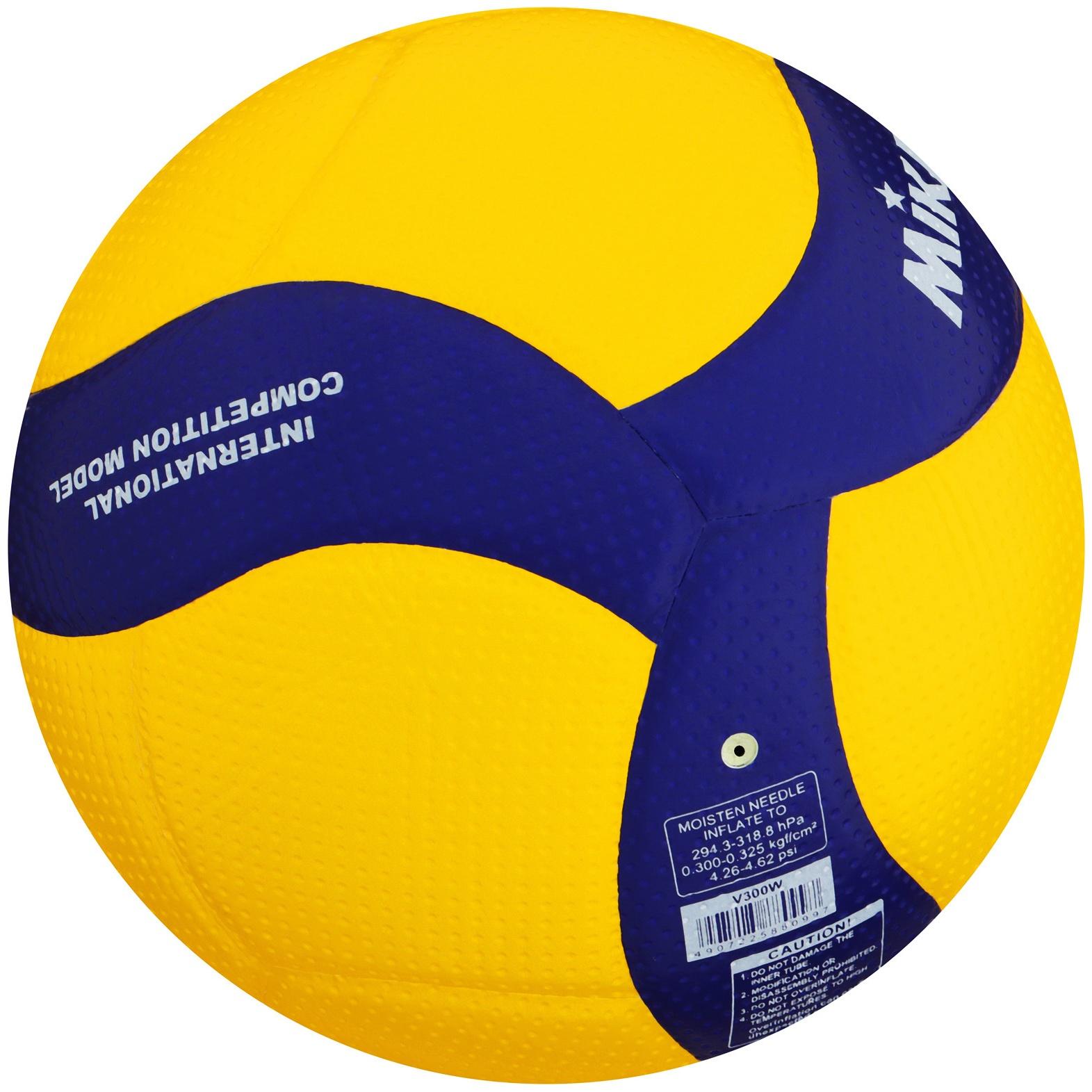 Волейбольный мяч Mikasa V300W, клееный, 18 панелей, р. 5, microfiber PU