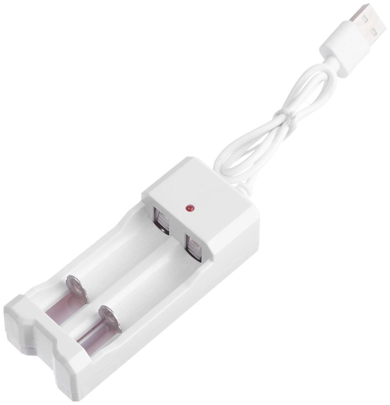 Зарядное устройство Luazon UC-26, для 2-х аккум. АА или ААА, USB, ток заряда 250 мА, белое