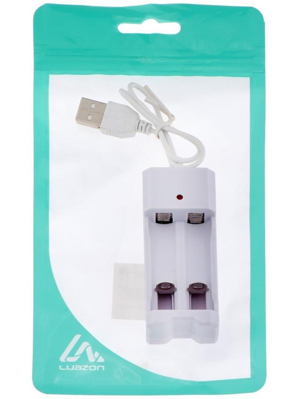 Зарядное устройство Luazon UC-26, для 2-х аккум. АА или ААА, USB, ток заряда 250 мА, белое