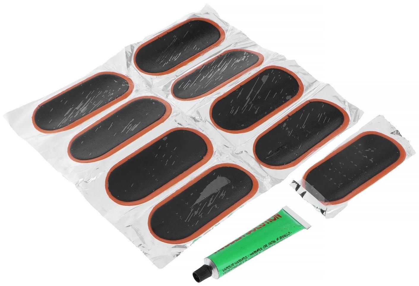 Набор для ремонта камер TOPAUTO, резиновые латки 9 шт, 95 х 45 мм, клей