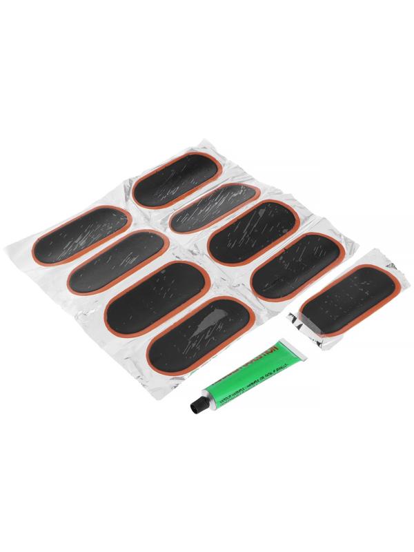 Набор для ремонта камер TOPAUTO, резиновые латки 9 шт, 95 х 45 мм, клей