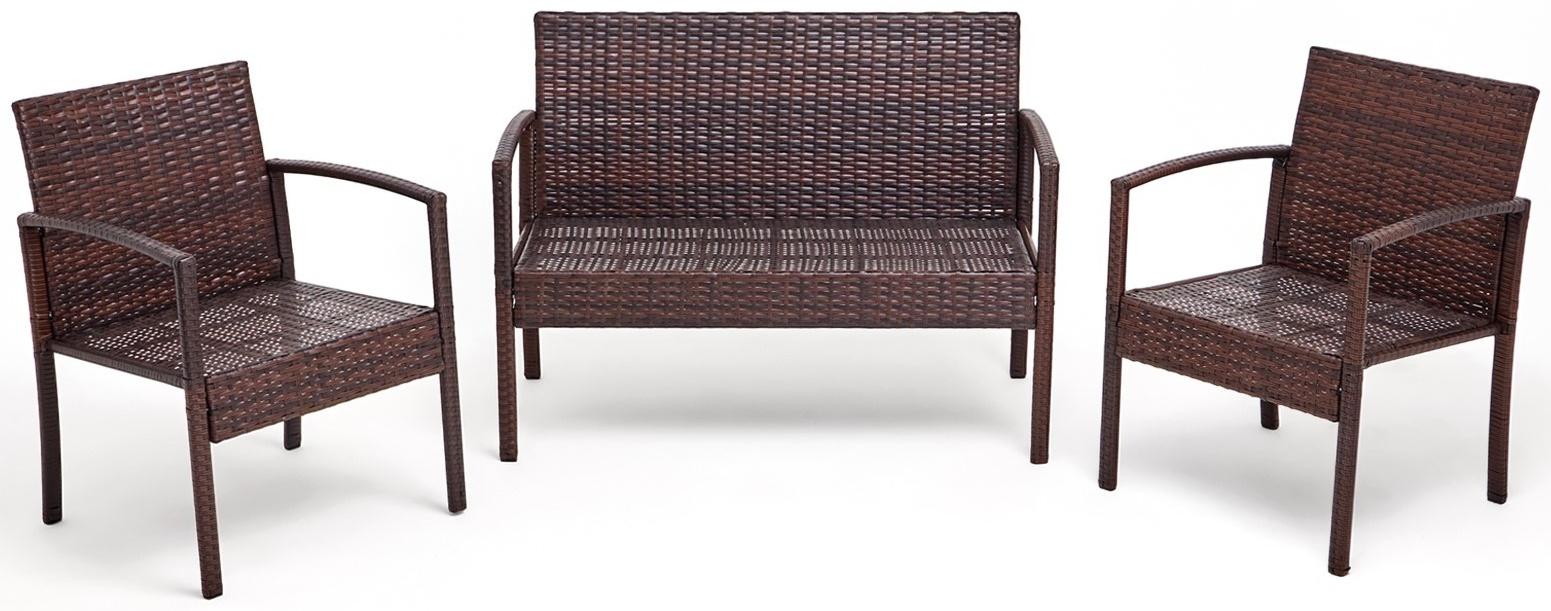 Набор садовой мебели: Стол 80 х 50 х 38 см, диван 106 x 58 x 84 см, 2 кресла 59 x 58 x 84 см