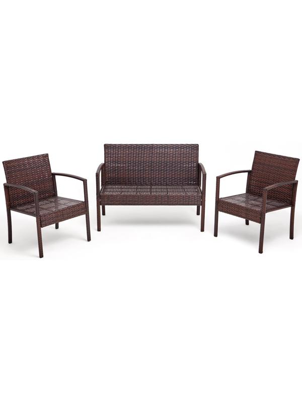 Набор садовой мебели: Стол 80 х 50 х 38 см, диван 106 x 58 x 84 см, 2 кресла 59 x 58 x 84 см