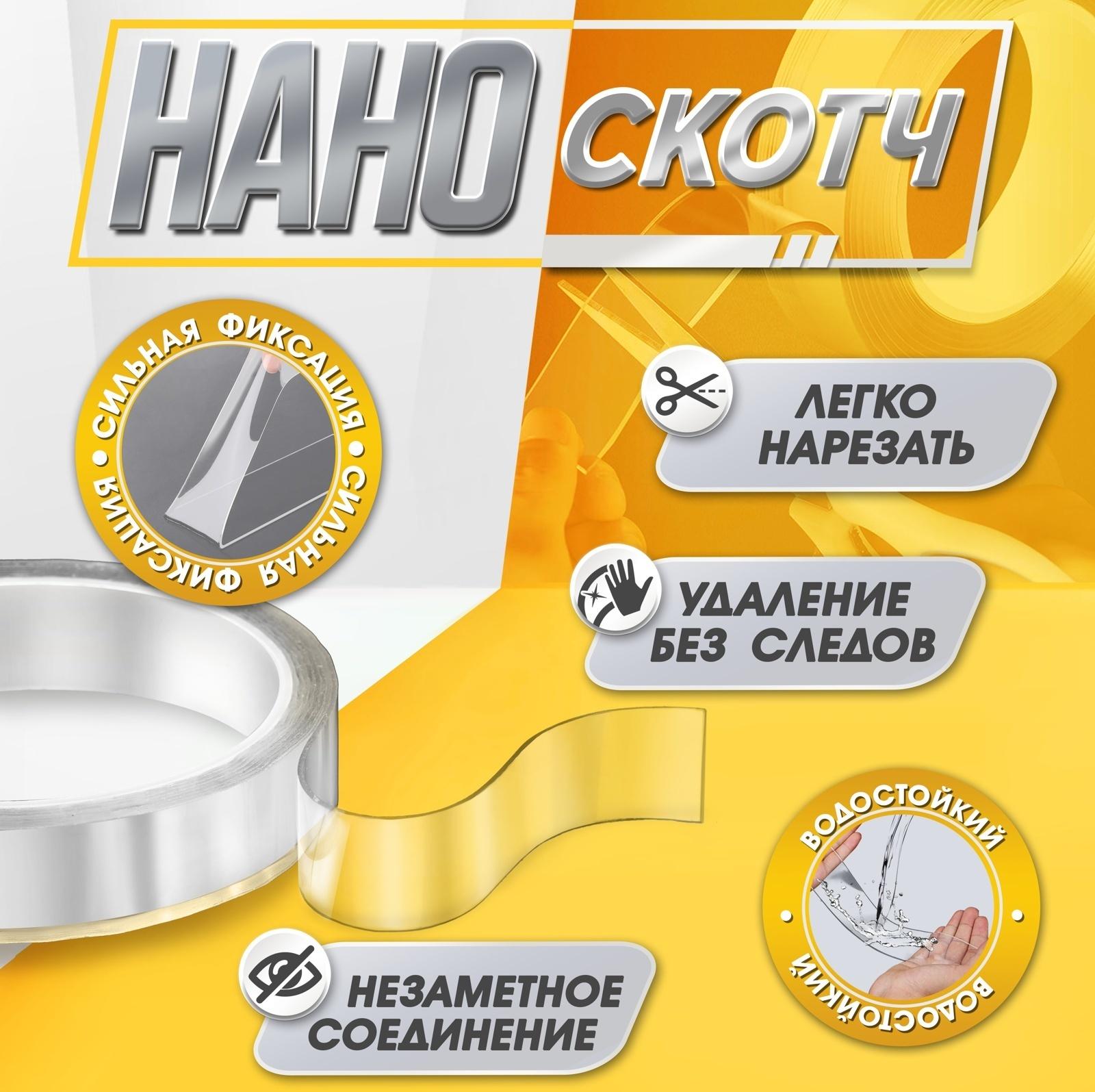 Двусторонняя самоклеящаяся лента ЛОМ, 20 мм х 2 м