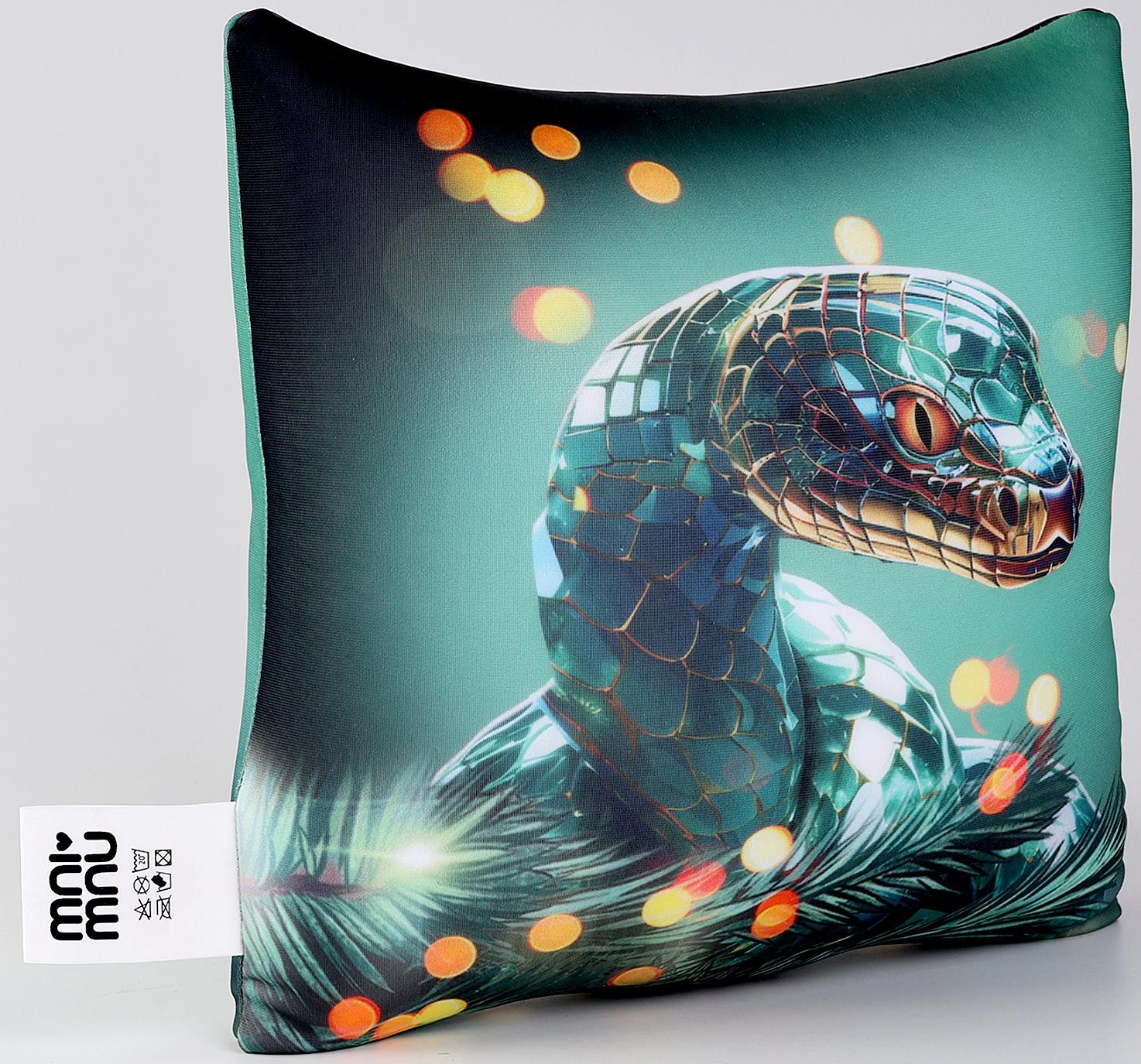 Подушка декоративная антистресс «Змея», зелёная