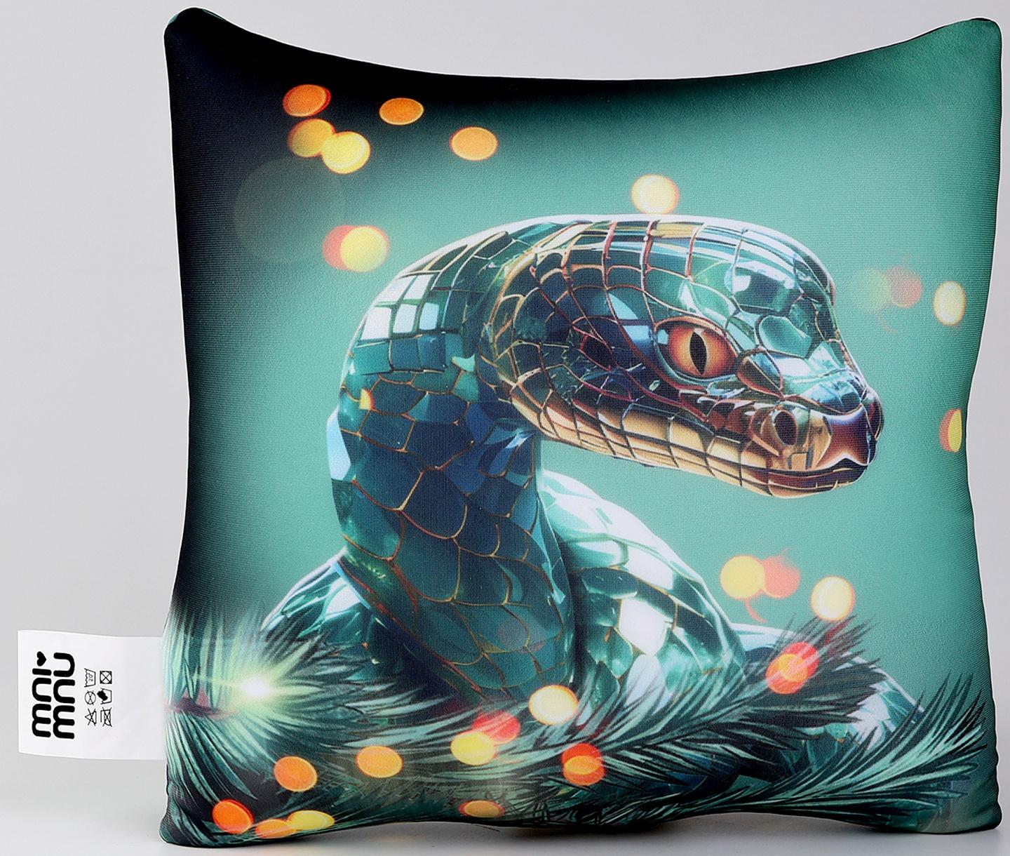 Подушка декоративная антистресс «Змея», зелёная