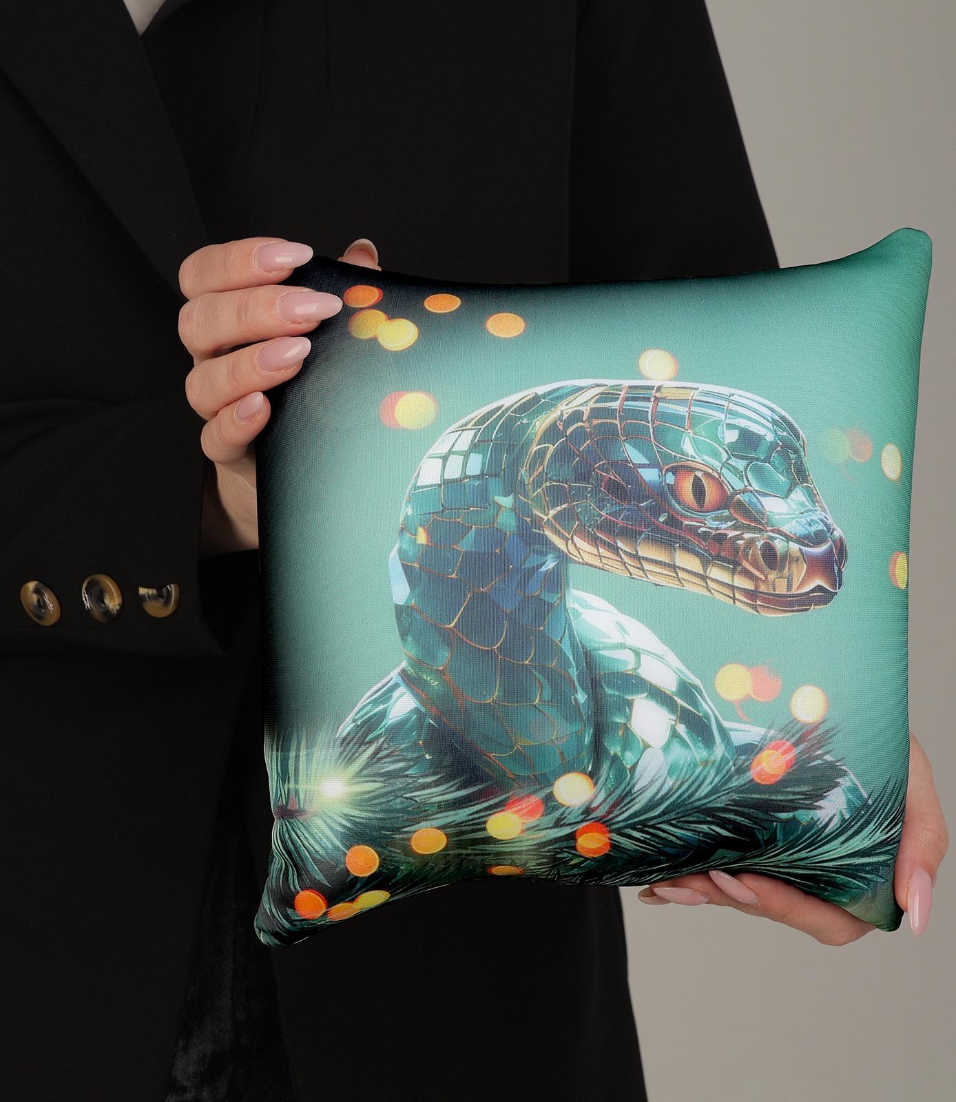 Подушка декоративная антистресс «Змея», зелёная