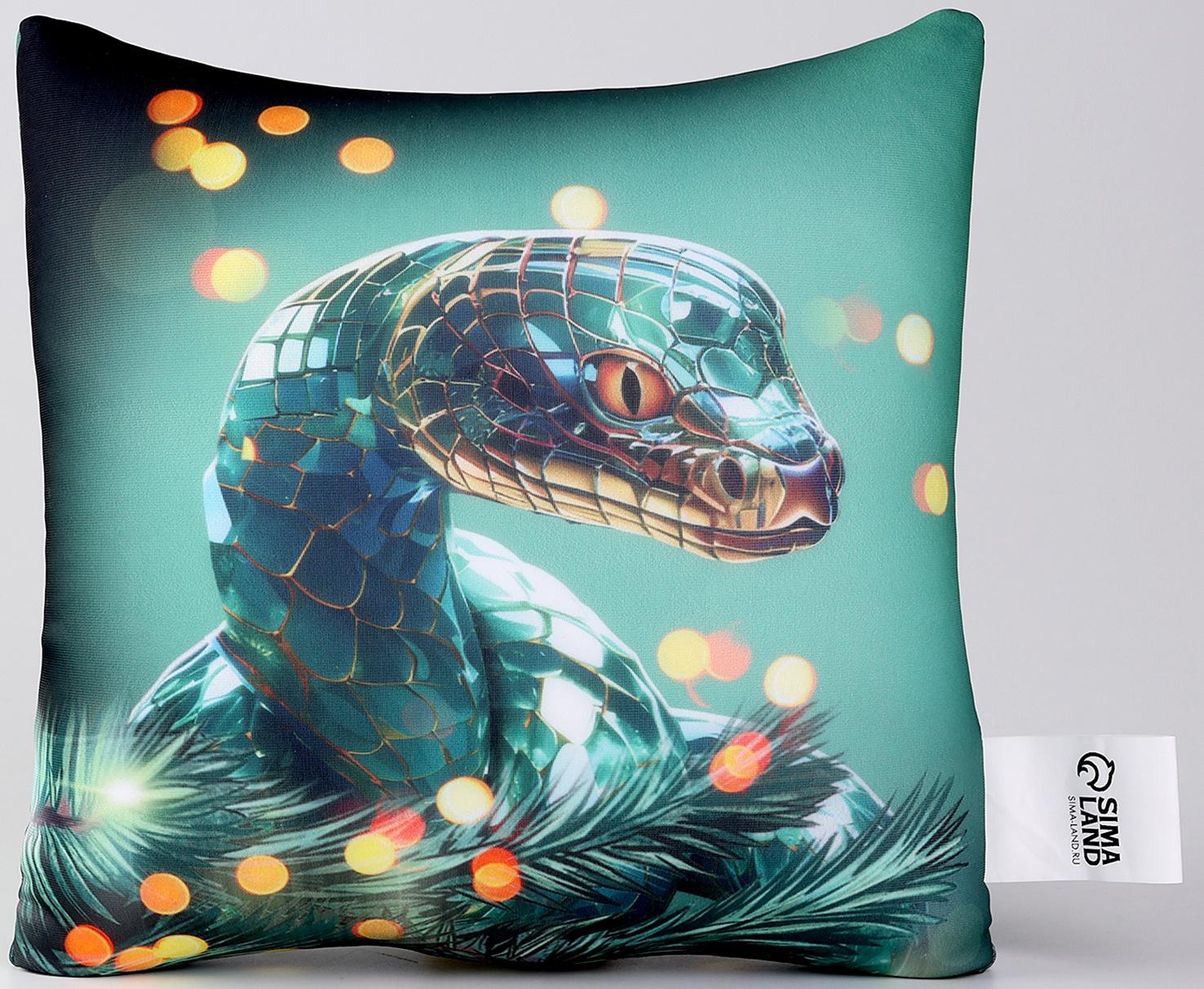 Подушка декоративная антистресс «Змея», зелёная