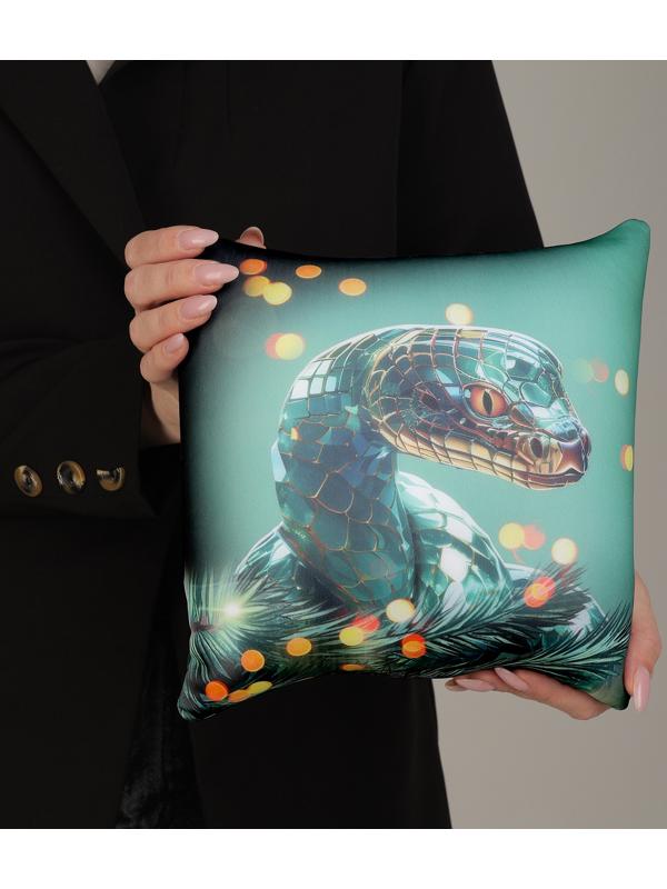 Подушка декоративная антистресс «Змея», зелёная