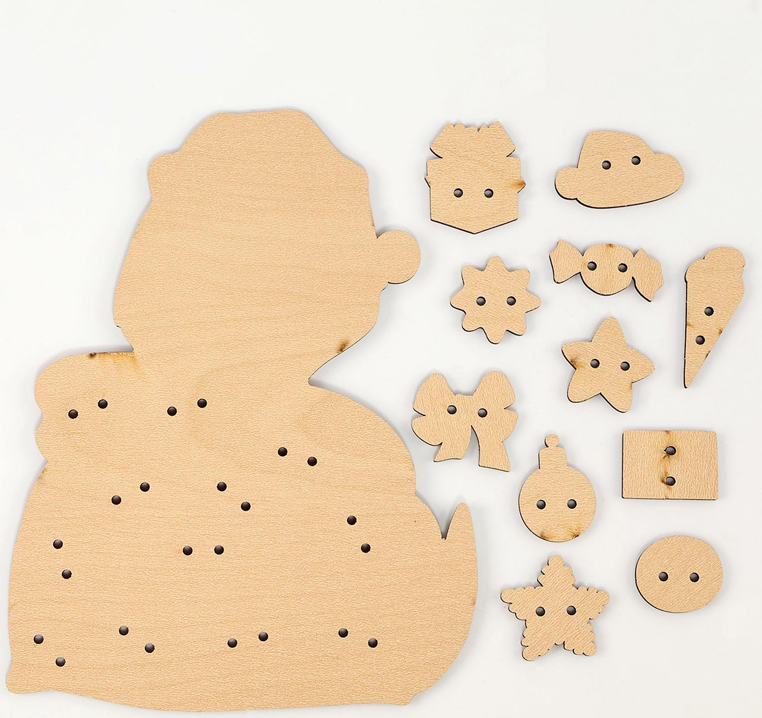 Шнуровка на новый год «Змея спешит на ёлку», игрушка для детей