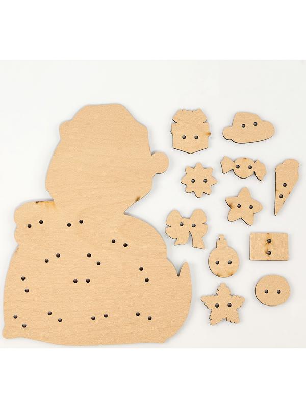 Шнуровка на новый год «Змея спешит на ёлку», игрушка для детей